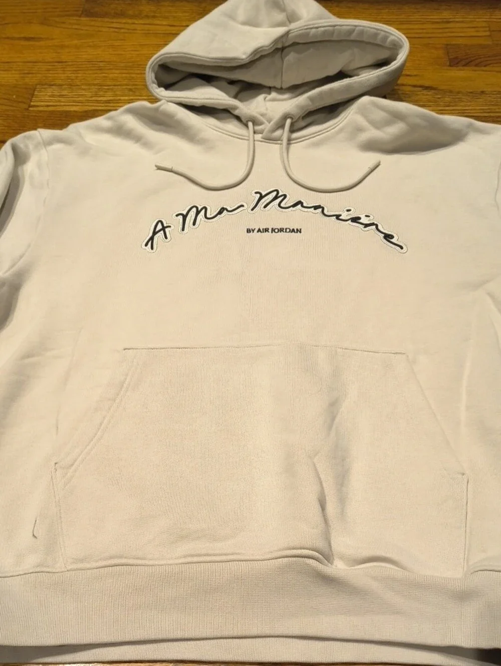 Jordan Cream Pullover Hoodie with A Ma Maniere Script